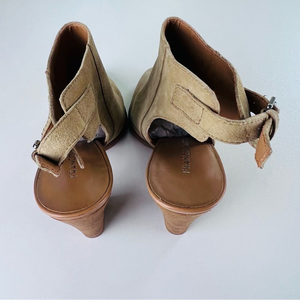 Franco Sarto Booties Boots Ankle Suede Leather Tan 6.5  New - Picture 7 of 8